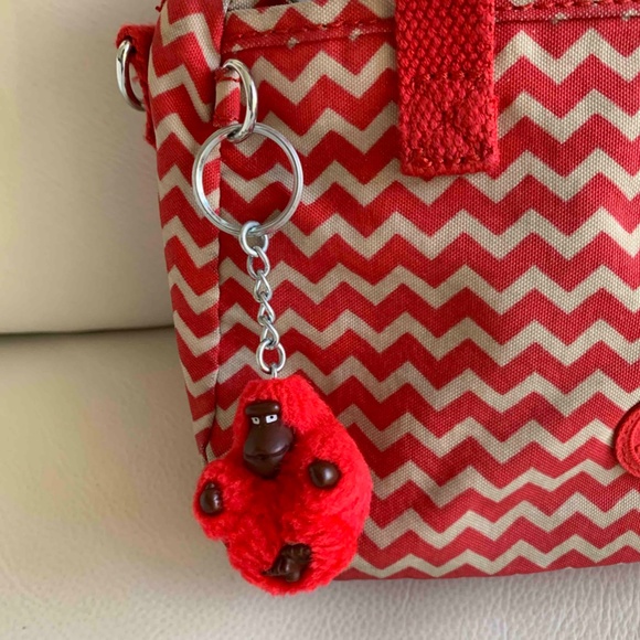 Kipling Red and White Chevron Crossbody Bag - Picture 6 of 14